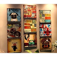 Paging 6 [Taiwan Available Styles] Wenlong Iron Painting Square Plate Retro Decoration Loft Industri