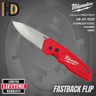 Milwaukee FASTBACK Folding Flip Knife 48-22-1520 / Life Time Warranty / Stainless Steel / Compact / Press &amp; Flip