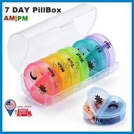 Weekly Pill Box Organizer 7 Day 2 Times a Day am pm Medicine Box Bekas Pil Tablet Capsule Storage Co