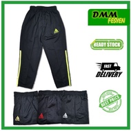 SELUAR TRACKSUIT KANAK-KANAK DAN DEWASA TIDAK BERCERUT K666  SIZE 32-42 / SELUAR TRACKSUIT / SELUAR TRACK BUDAK BLACK