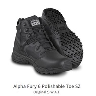 Original SWAT Alpha Fury 6" Side Zip Polishable Toe Boot, Kasut Operasi Polis Army Military, Taktika