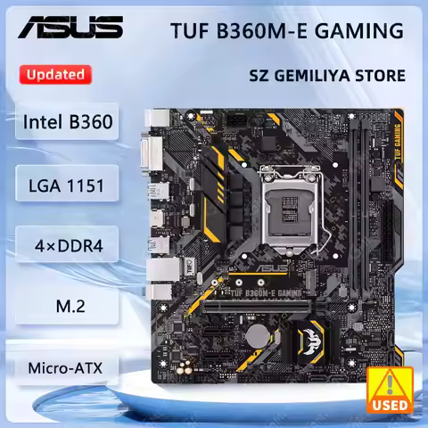ASUS TUF B360M-E GAMING Motherboard LGA 1151 Intel B360 DDR4 32GB Micro-ATX support Core i3-8300T i5