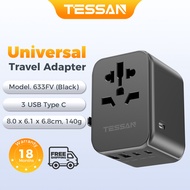 TESSAN Universal Travel Adapter USB Type C ปลั๊ก แปลงไฟ จีน UK Plug Adapter China/Korea/Hongkong Tra