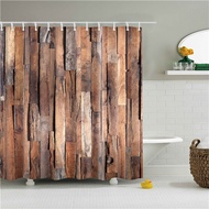 codVintage Style Retro Wooden Door Bathroom Shower Curtains Frabic Waterproof Polyester Bath Curtain