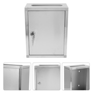 YQ6 Wall Mail Holder Donations Collector Box Lockable Rural Mailbox Metal Safe Stainless Steel Locking Letterbox