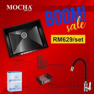 MOCHA UNDERMOUNT KITCHEN SINK STAINLESS STEEL BLACK COLOUR