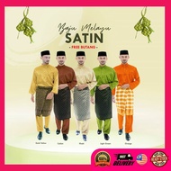 READY STOCK    BAJU MELAYU SATIN LELAKI DEWASA - SEPASANG