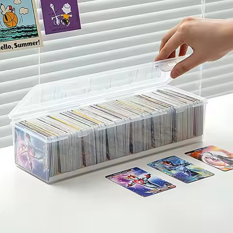 Clear Plastic Compartmentalized Organizer Box Holds 700 Game Cards Storage Box With Adjustable Divid