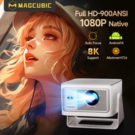 Magcubic Auto Focus Android14 4K Projector 900ANSI 8K Native 1080P HY350Max With Wifi6 BT5.4 16G All