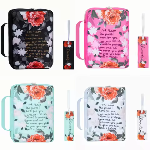 Bible Cover, Bible Cover Women's Bible Bag with Bookmarks Portable Bible Carrying Case for Girls as 