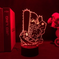 Anime Chainsaw Man Acrylic 3d Night Light Denji Pochita Power Stand Figure Colorful led Lamp Kids Bedroom Decor Fans gift