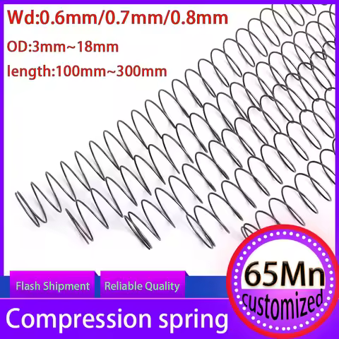 Spring Steel Pressure Spring Return Spring Wire Diameter 0.6mm0.7mm0.8mm Outer Diameter 3mm-18mm Lon