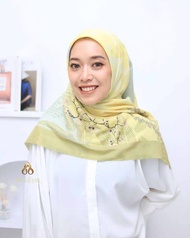 Hijab .Segi Empat Motif Voal Premium Lasercut Printing Premiun Lemon.