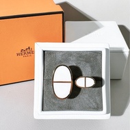 Hermes 愛馬仕  Verso 18K 玫瑰金 白陶瓷豬鼻子戒指