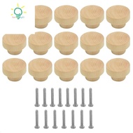 【hzswankgd3.sg】15Pcs Furniture Knobs Wooden Cupboard Knobs for Cabinets and Drawers, Round Wooden Knobs