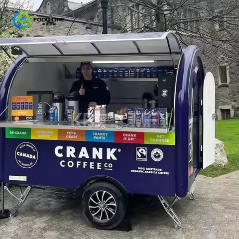 China Mobile Food Vending Trailer Stainless Steel Food Trailer Fully Equipped Food Truck Trailers wi