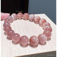 MERAH MATA UNGU Pink Purple Rabbit Fur Bracelet Cat Eye Brushed Purple Rabbit Fur Bracelet Soft Rabb