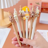 4 pcs Cute Bear&Rabbit Cartoon Mechanical Gel Ink Pen Cute School Office Writing Supplies Stationery