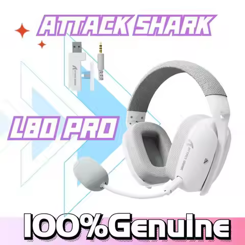 Attack Shark L80PRO/ L90/V10 Ultralight Wireless Gaming Headset Bendable Dual Mic System 2.4Ghz/BT/3