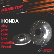 Runstop slot จานเบรค honda city jazz brio brv mobilio Freed รันสต๊อป เซาะร่อง เจาะรู ฮอนด้า ซิตี้ แจ๊ส ทุกรุ่น