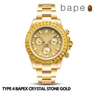 🇯🇵日本代購 A BATHING APE TYPE 4 BAPEX CRYSTAL STONE GOLD BAPEX 猿人手錶 Bape手錶 Bapex watch Bapex 1J70-187-016