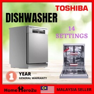 (FREE SHIPPING)Toshiba  Standing Dishwasher DW-14F1(S)-MY 14 Set Setting Dish Washer 70°C Hot Water 