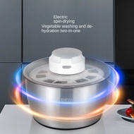 家用多功能沙拉果蔬甩干机沥水篮不锈钢电动蔬菜脱水器洗菜神器Stainless Steel Electric Vegetable Dehydrater Vegetable Washing Artifac