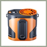 (QJWR) Outdoor Portable Waist Fan Hanging Neck Fan Strong Wind withPower Bank LED Lighting forSports