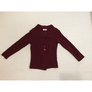 Scarlet Maroon/Red Knitted Cardigan