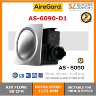 AireGard AS-6090-D1 Exhaust Fan Air Ventilator 4" / 4 Inch Silent Series (Round) (Silver) 80cfm - AS