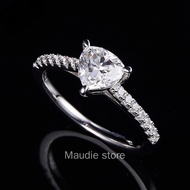 1ct Real Moissanite Triangle Cut Proposal Diamond Ring S925 Sterling Silver Engagement Women Ring