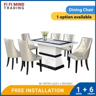 Josey Marble Dining Set/ Marble Dining Table/ Meja Makan 6 Kerusi/ Meja Makan Marble/ Meja Makan Set