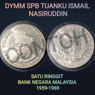 JL Antiques Malaysia Banknote Commemorative Coin RM1 Tahun 1959 - 1969 DYMM SPB Tuanku Ismail Nasiru