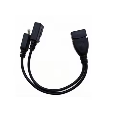 Y Splitter 20m 2 in 1 Micro USB Host Power USB 2.0 Port Terminal Adapter OTG Cable For Fire Tv 3 Or 