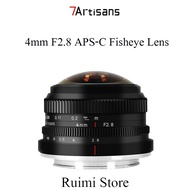 7artisans 4mm F2.8 APS-C Fisheye Lens: 225° Ultra-Wide，for Sony E/X/M4/3 | Aerial & Landscape
