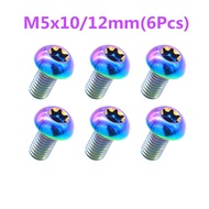 6 Pcs Titanium Bolts M5x10 12mm Screw Bolt for Disc Brake Rotors Mountain Bike &amp; Road Bike T25 Torx Head Bicycle disc