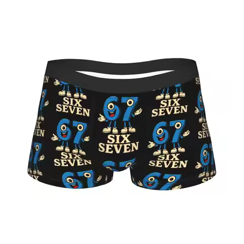 67 Six Seven 6-7 Funny Italian Brainrot Men Boxer Shorts Cozy Underwear Underpants