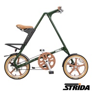 英國【STRiDA速立達】16吋LT版 單速碟剎/皮帶傳動/折疊後可推行/三角形單車/ 橄欖綠