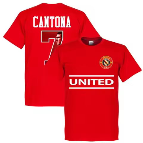Summer Men's Manchester United Cantona 7 Commemorative Edition Printed Cotton Sports Football T-shir