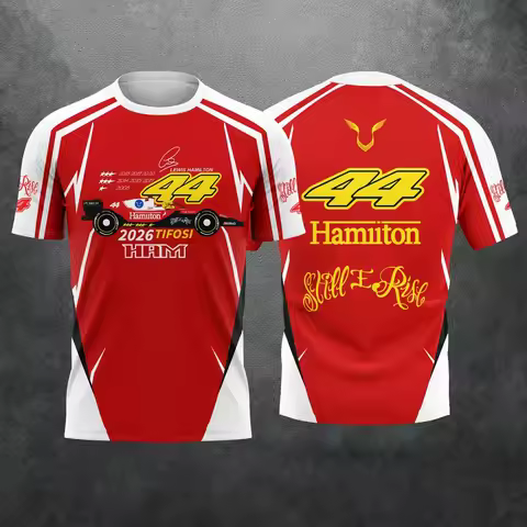 Men's and women's casual short-sleeved T-shirts 3D printed T shirt featuring Lewis Hamilton's new ra