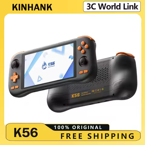 KINHANK K56 Handheld Game Console 5.5'' Touch Screen 50 Emulators for PS1/PSP/DC/SS Android 14 5000m