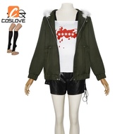 Persona 5 Futaba Sakura Cosplay Outfit with Long Sleeves Green Coat - Comiket Approved