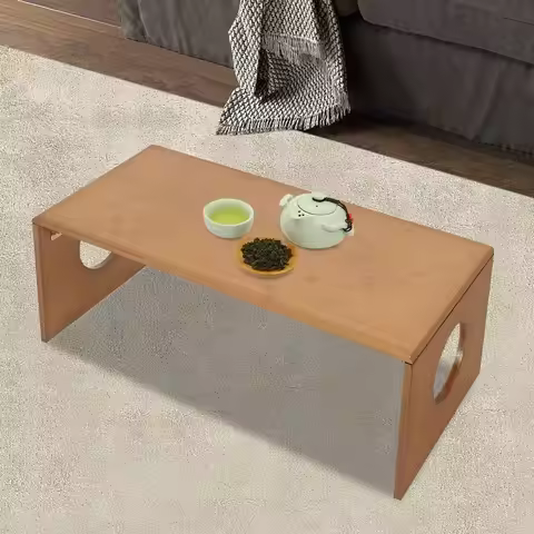 31.5in Floor Coffee Table, Foldable Low Coffee Table, Portable Coffee Table, Bamboo Low Height Tatam