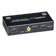 BLUPOW 4K60Hz/HDR compatible HDMI splitter 1 input 2 output + audio separator (coaxial/optical digital/3.5 mm stereo audio output) HDCP2.2 HDMI2.0 selector audio separator