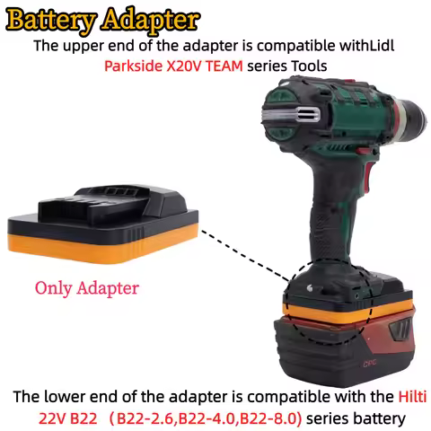 Battery Adapter/Converter for Hilti 22V B22（B22-2.6,B22-4.0,B22-8.0) Li-ion Battery TO Parkside X20V