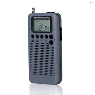 [V] HRD-104 Portable AM/ FM Stereo Radio Pocket 2-Band Digital Tuning Radio Mini Receiver Outdoor Radio w/ Earphone Lanyard 1.3 Inch LCD Display Screen