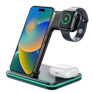 ANVERS  3 in 1 Wireless charger Stand 15W Fast Charging for Apple iPhone/iWatch/Airpods Series [1 Ye