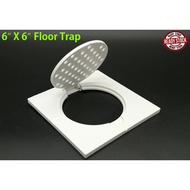 TECHPLAS 6 INCH x 6 INCH PVC FLOOR TRAP GRATING | DRAIN COVER PLASTIC