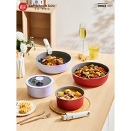 Germany CS Carl Stacking Detachable Handle Pan Titanium Pan Full Set Non-Stick Pan Outdoor Camping F