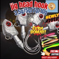 【Fish head】3D Jig head hook/ soft plastic hook/ mata kail soft plastic casting haruan siakap toman